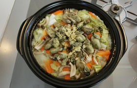 白菜と牡蠣のガーリックバターご飯